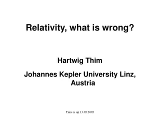 Relativity, what is wrong?