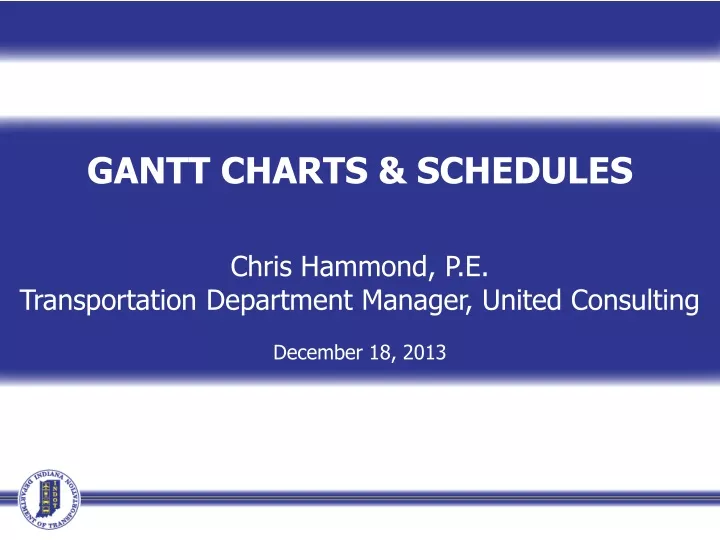 gantt charts schedules chris hammond