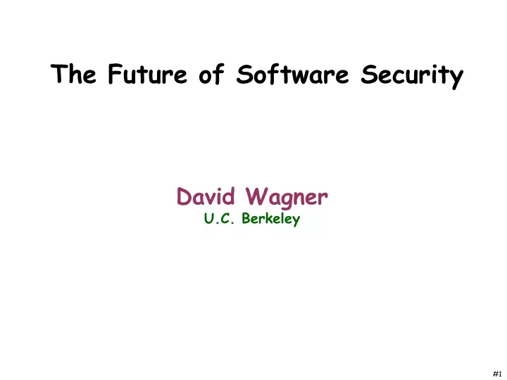 the future of software security