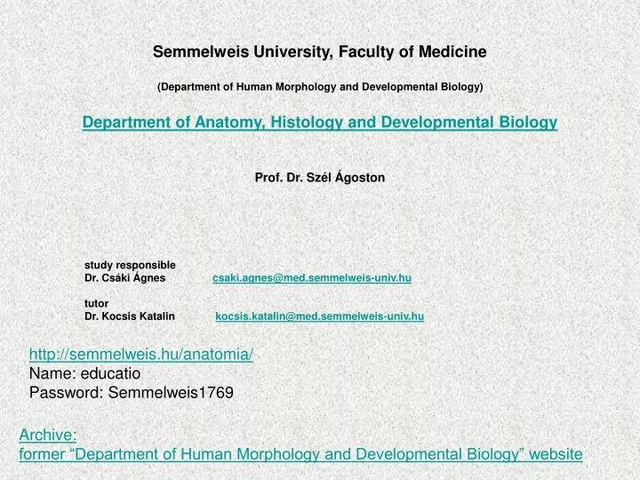 semmelweis university faculty of medicine