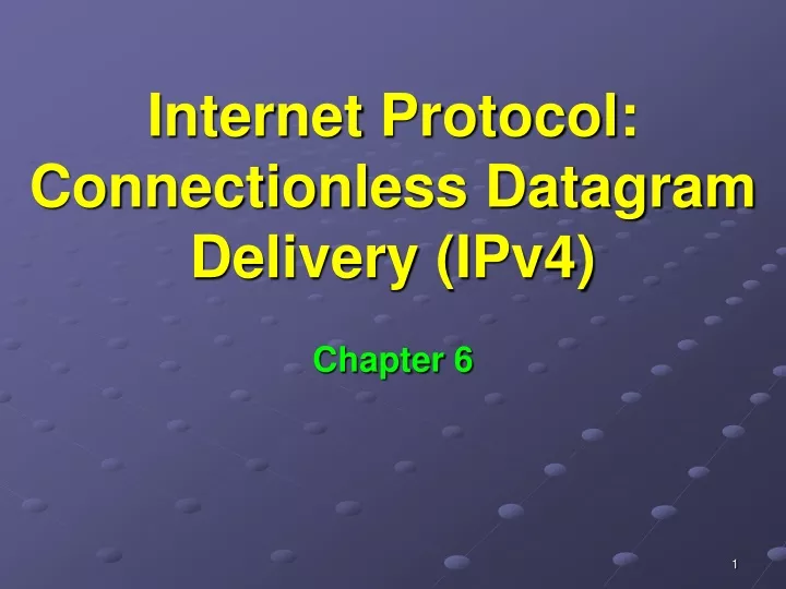 internet protocol connectionless datagram delivery ipv4