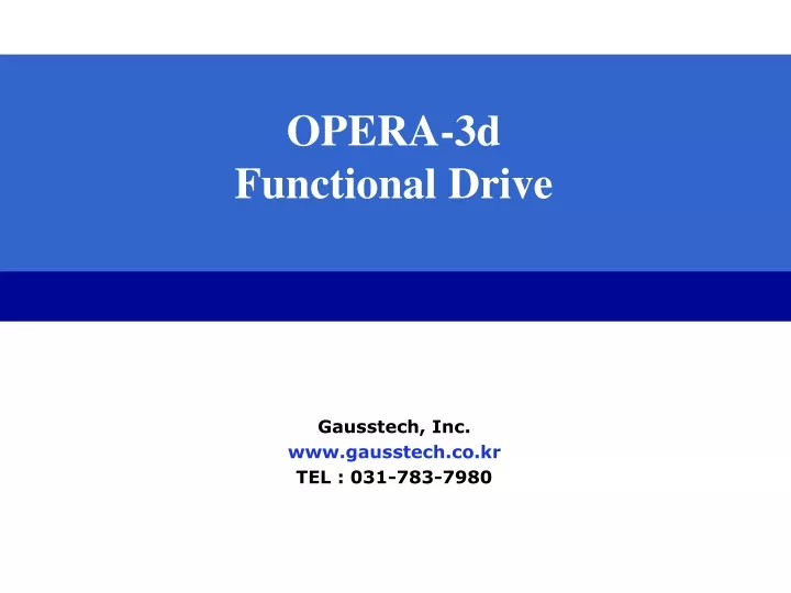 opera 3d functional d rive