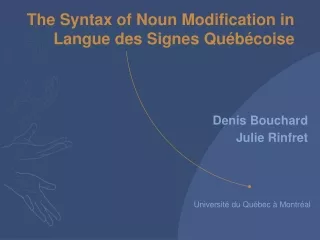 The Syntax of Noun Modification in Langue des Signes Québécoise