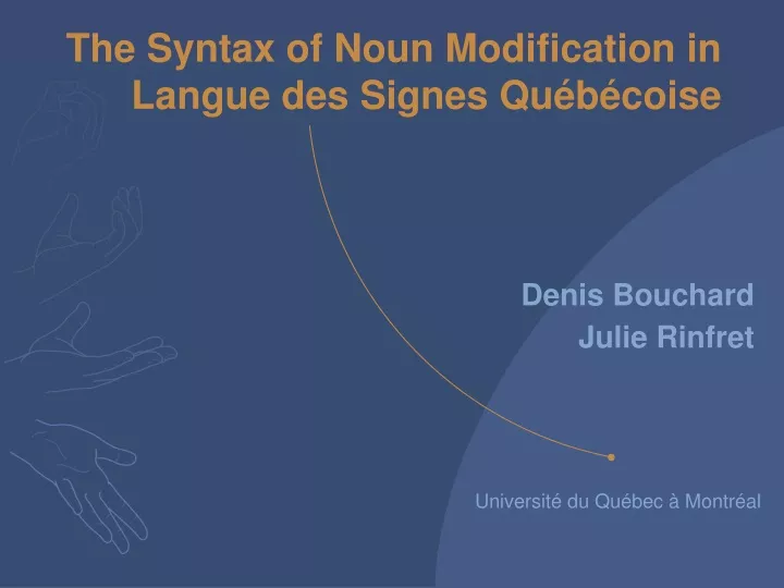 the syntax of noun modification in langue