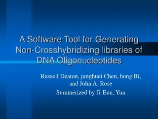 A Software Tool for Generating Non-Crosshybridizing libraries of DNA Oligonucleotides