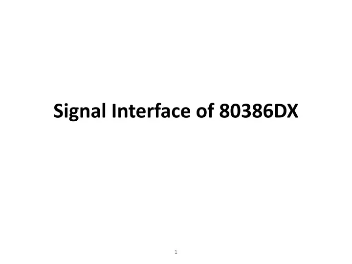 signal interface of 80386dx