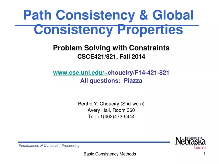 path consistency global consistency properties