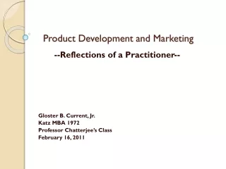 Product Development and Marketing