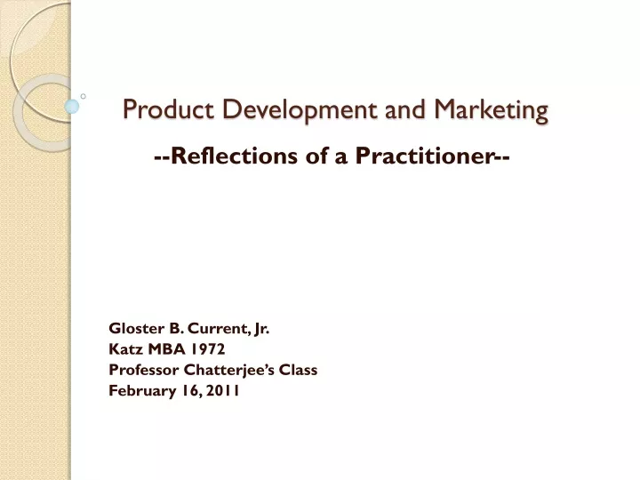product development and marketing