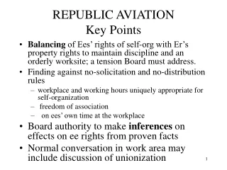 REPUBLIC AVIATION Key Points