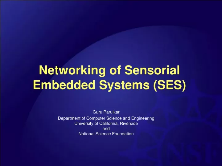 networking of sensorial embedded systems ses