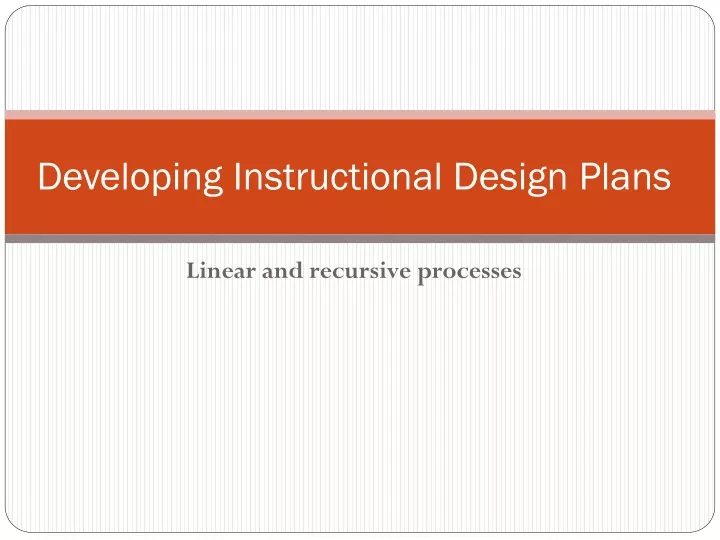 developing instructional design plans
