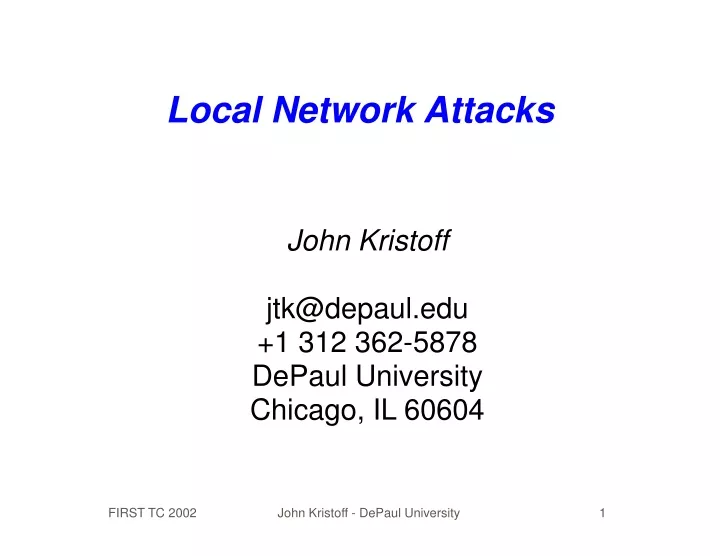 local network attacks