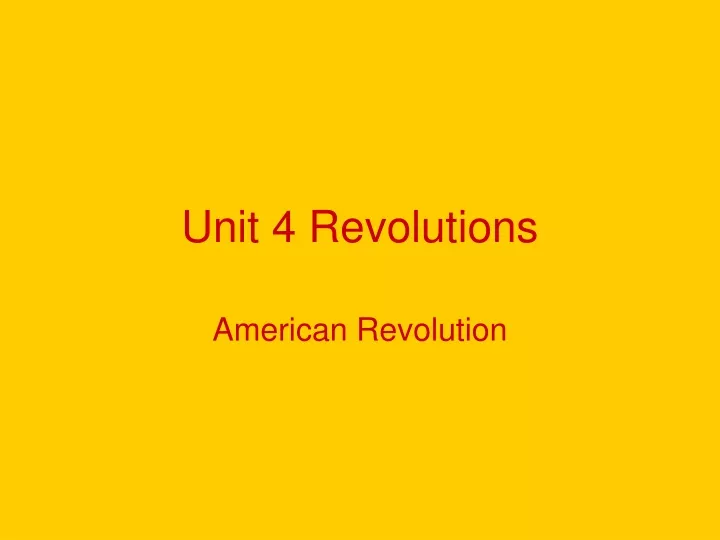 unit 4 revolutions