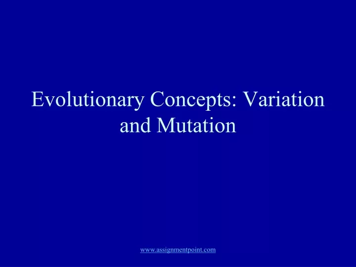 evolutionary concepts variation and mutation