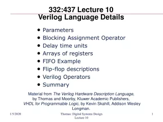 332:437 Lecture 10 Verilog Language Details