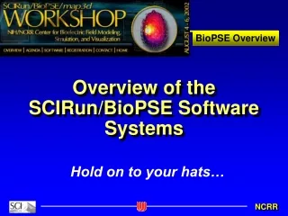Overview of the SCIRun/BioPSE Software Systems