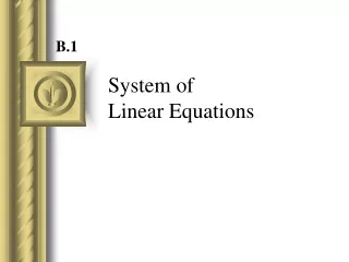 System of  Linear Equations