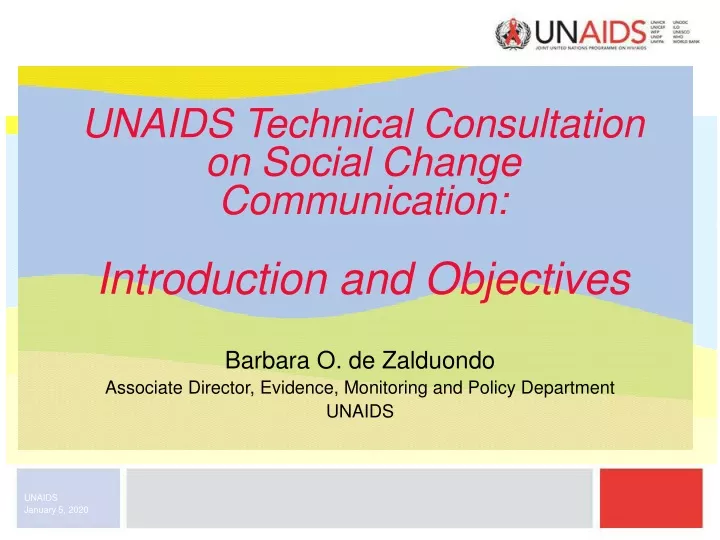 unaids technical consultation on social change communication introduction and objectives