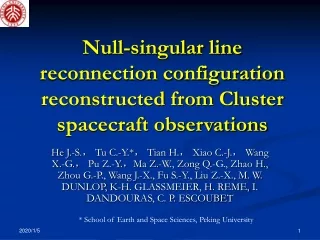 Null-singular line reconnection configuration reconstructed from Cluster spacecraft observations
