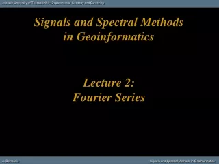 Lecture 2: Fourier Series