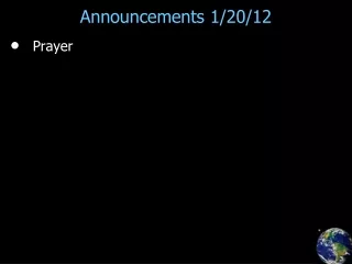 Announcements 1/20/12