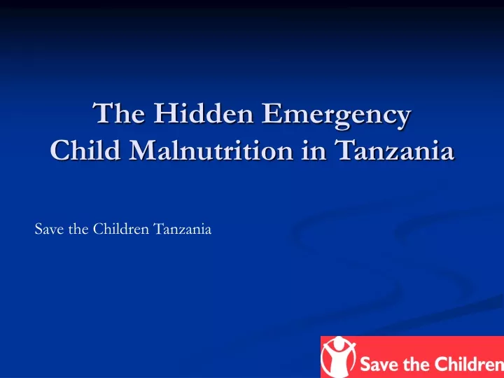 the hidden emergency child malnutrition in tanzania