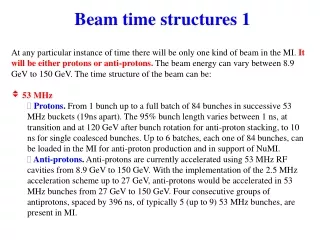 Beam time structures 1