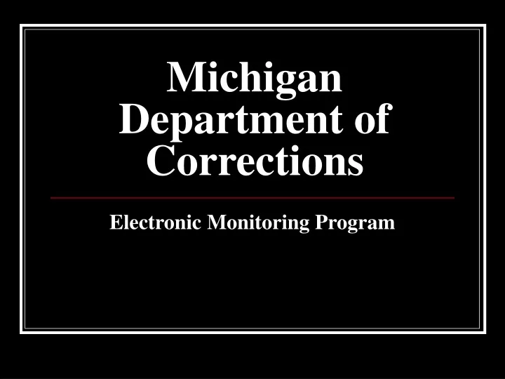 michigan department of corrections