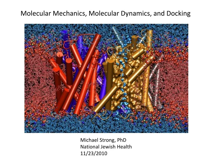 molecular mechanics molecular dynamics and docking