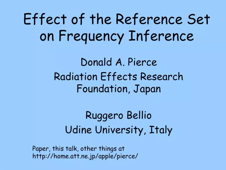 effect of the reference set on frequency inference