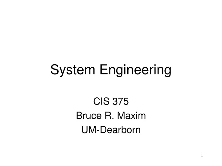 system engineering