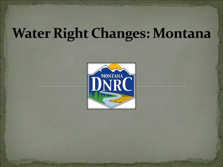 water right changes montana