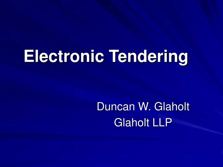 electronic tendering