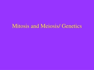 Mitosis and Meiosis/ Genetics
