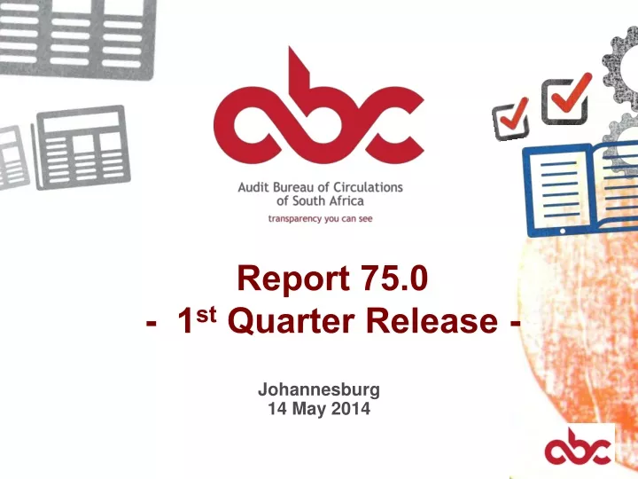 report 75 0 1 st quarter release