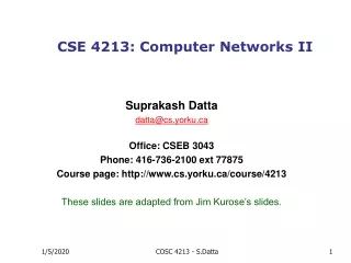 CSE 4213: Computer Networks II