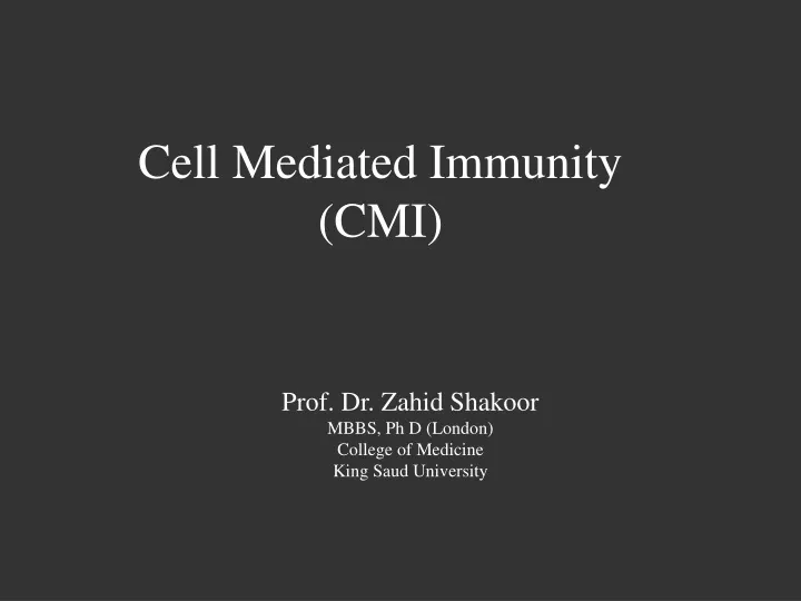 cell mediated immunity cmi