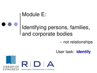 Module  E: Identifying persons, families, and corporate bodies