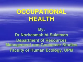 OCCUPATIONAL HEALTH
