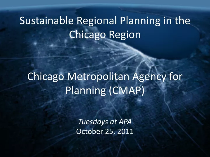 sustainable regional planning in the chicago