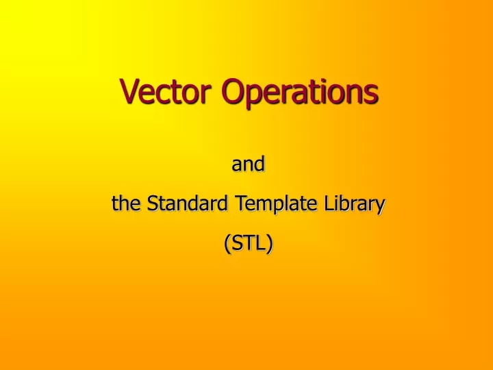vector operations