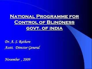 National  Programme  for Control of Blindness  govt. of  india