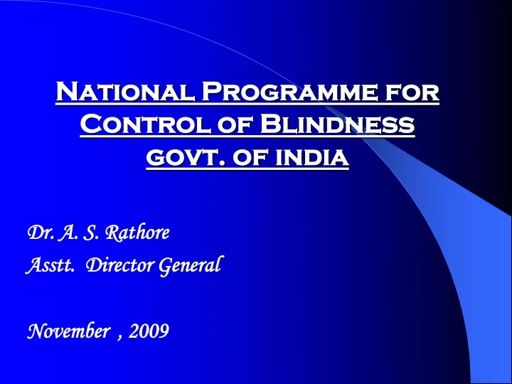 national programme for control of blindness govt of india