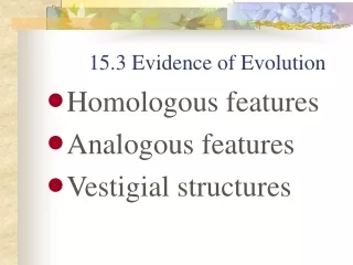 15.3 Evidence of Evolution