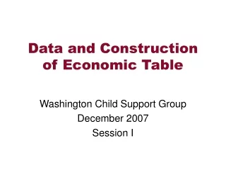 Data and Construction of Economic Table