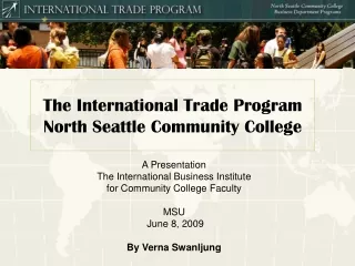 The International Trade Program North Seattle Community College