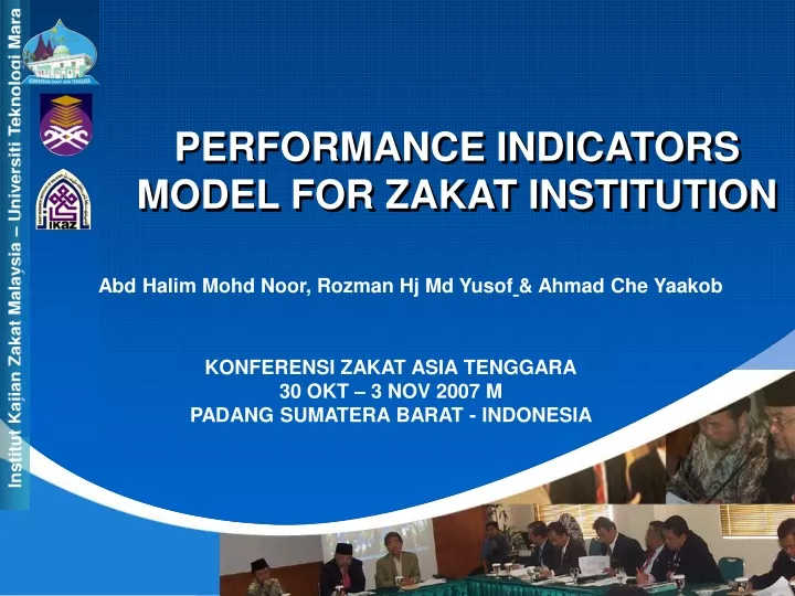 performance indicators model for zakat institution