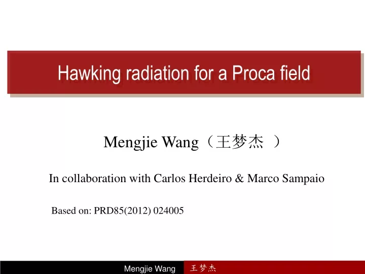 hawking radiation for a proca field