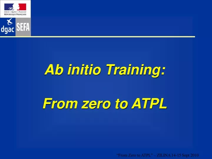 ab initio training from zero to atpl